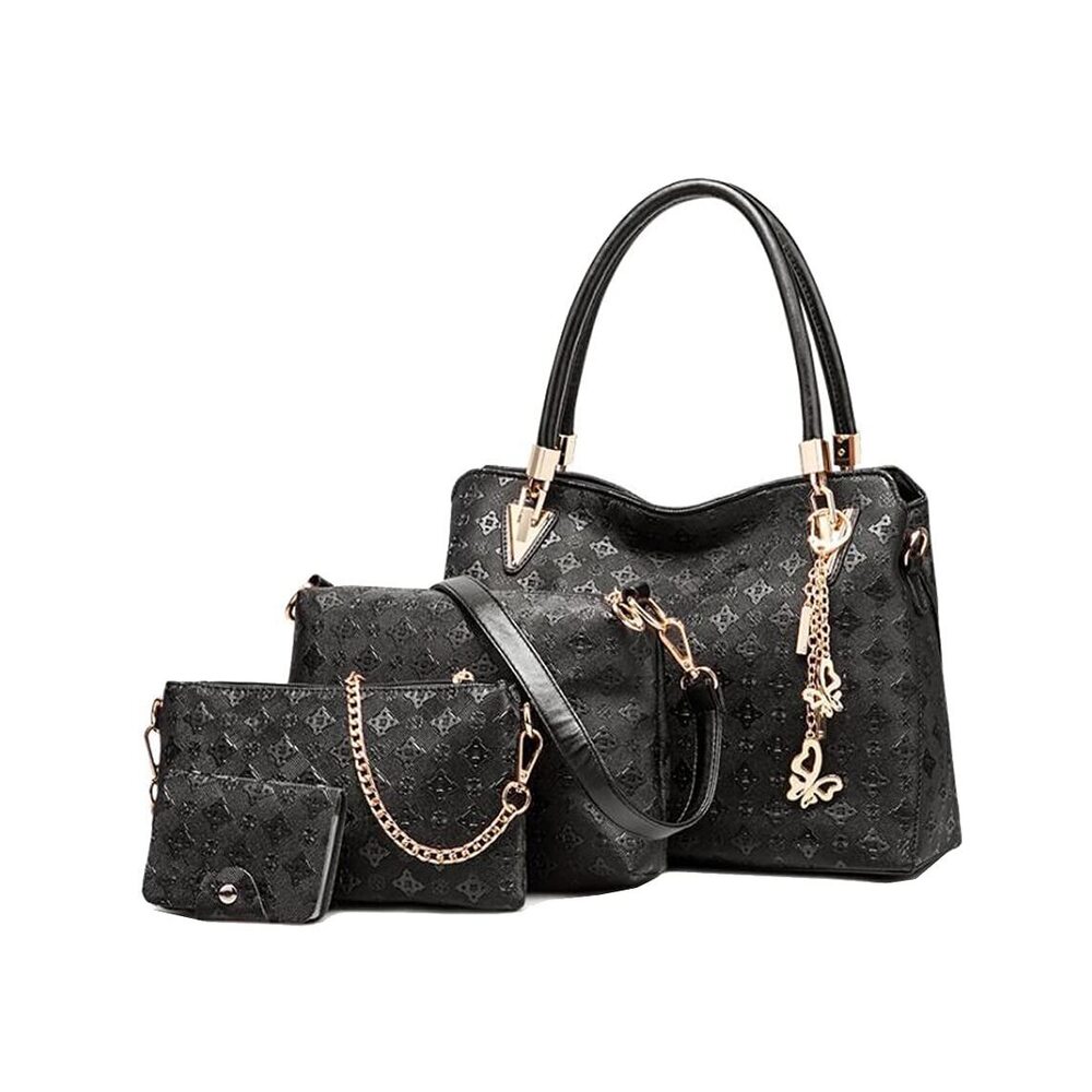 5137 Synthetic PU Leather Tote Satchel Hobo Backpack 4pcs Shoulder
